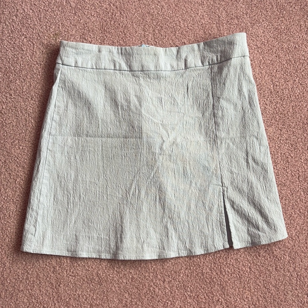 Light Blue Mini Skirt with Slit Size Medium